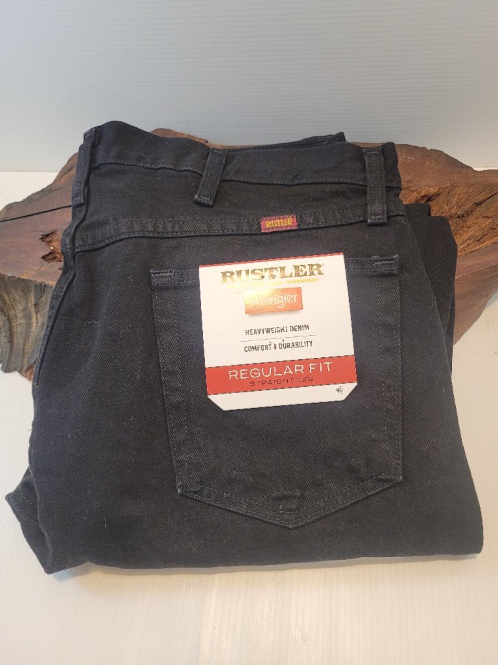 Rustler Wrangler Regular Fit Strait Leg Black 38x 32